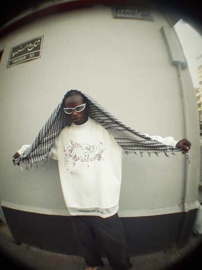 NETTED CREWNECK (WHITE)